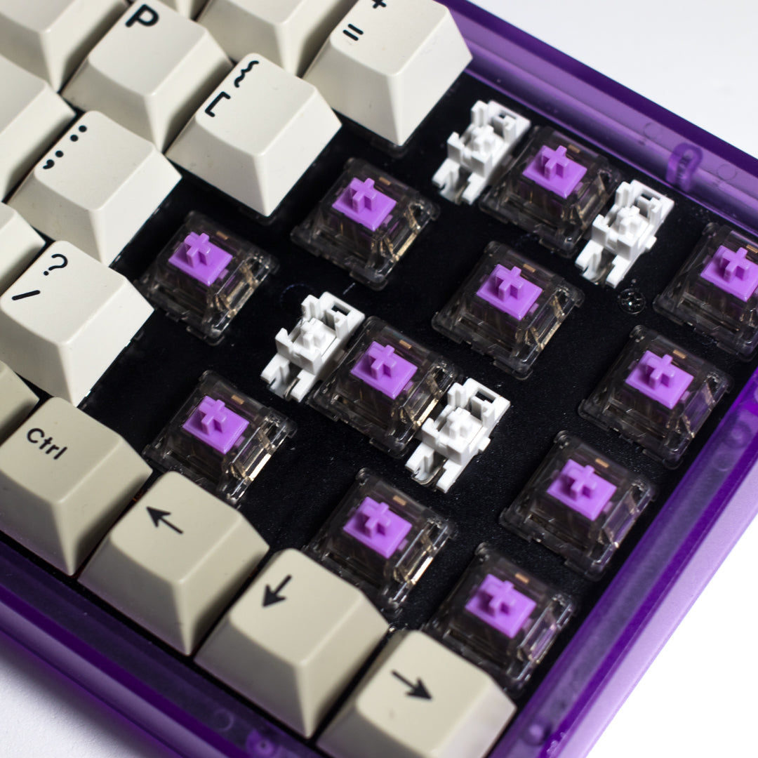 Durock Plate Mount Stabilizers on Purple NK65 with Durock L4s